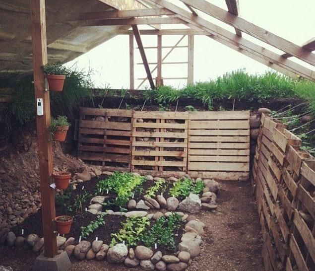  #大棚#实在没想到还有下沉式菜园，院子下挖1米深盖大棚，蔬菜瓜