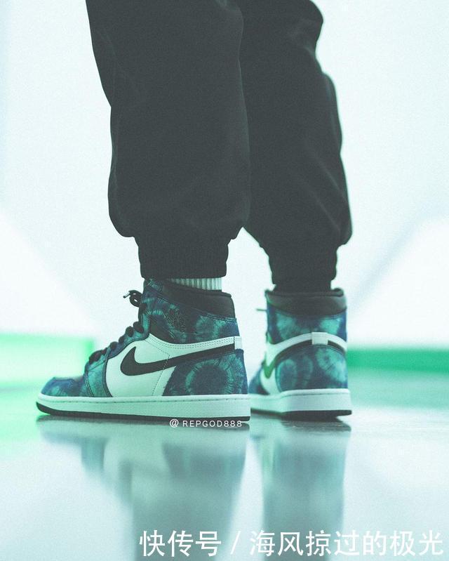  抢先@扎染Air Jordan 1上脚抢先看！神仙颜值，你说香不香