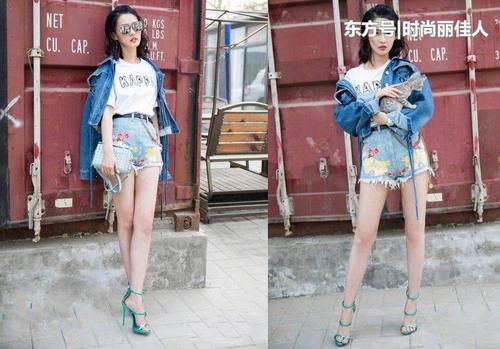 李沁现身机场，身穿牛仔短裤配细针跟，网友：大长腿藏不住