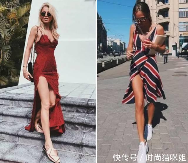 自带小风扇，开衩裙让你的美腿透透气！