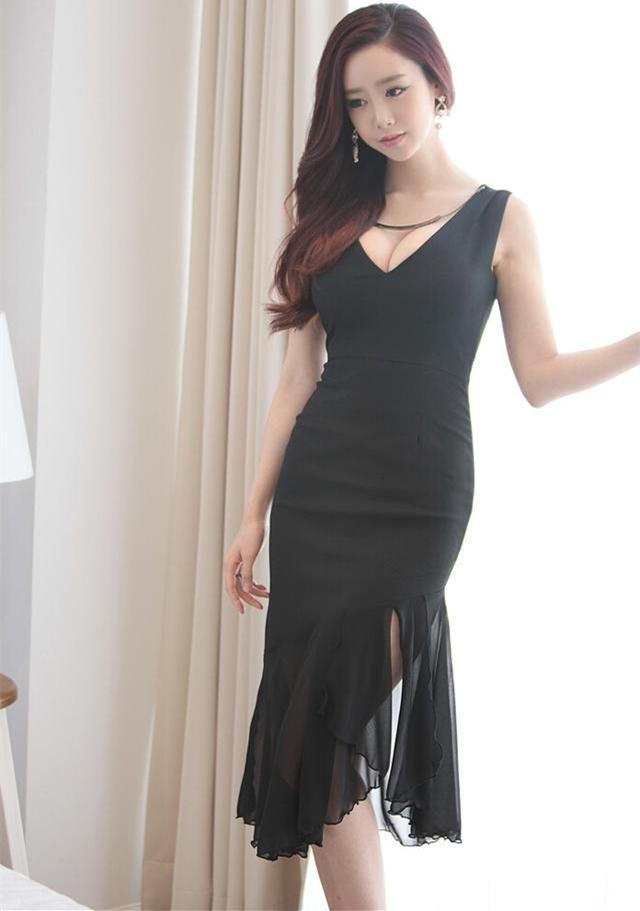 神秘黑色连衣裙, 具有浓浓女人味