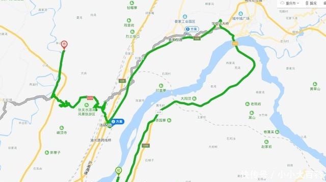 重庆两地只差一个字，直线距离仅10来公里，坐公交却需要6小时