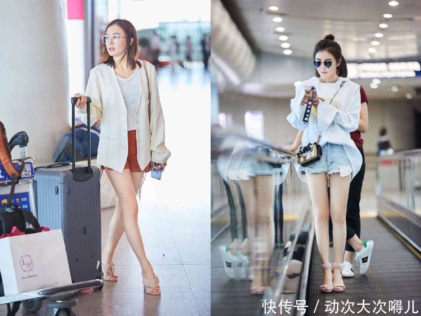 秦岚太疯狂了，短裤短到大腿根，网友：中间那块布好像帮她剪掉