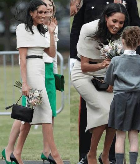 梅根王妃穿衣再惹争议！小一号的连衣裙勒痕明显，网友：太尴尬