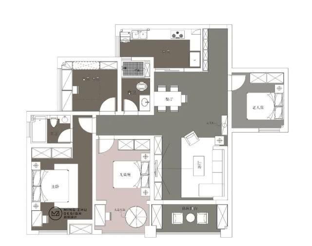  「复古」126㎡现代简约，时尚带点复古范，休闲舒适好情趣