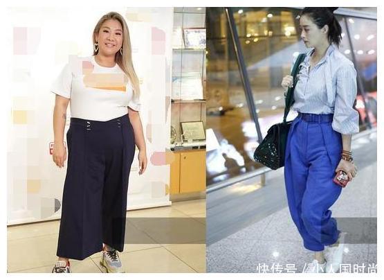 110斤蒋欣对比180斤郑欣宜同穿阔腿后，网友称微胖不用减肥