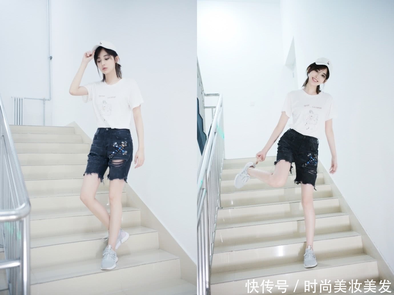 172古力娜扎穿短裤现身，暴露一双惊艳长腿，网友：绝对的腿精！