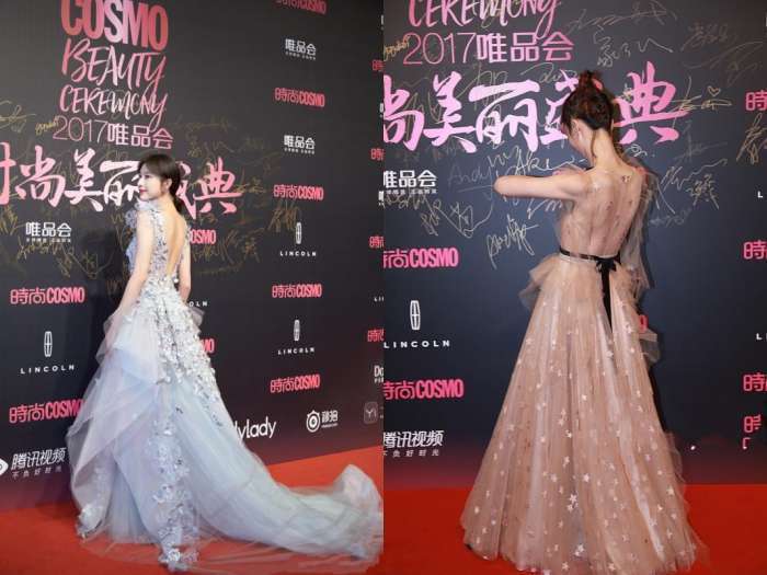 张俪跟金晨同穿仙女裙, 网友: 看这个背就知道谁更美了