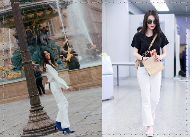 同穿白色长裤:178刘雯竟输165张雪迎?网友:看脚下鞋子我懂了!