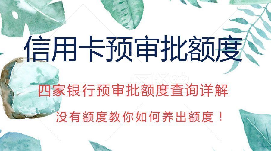 四家银行预审批额度查询详解!没有额度教你养出额度!