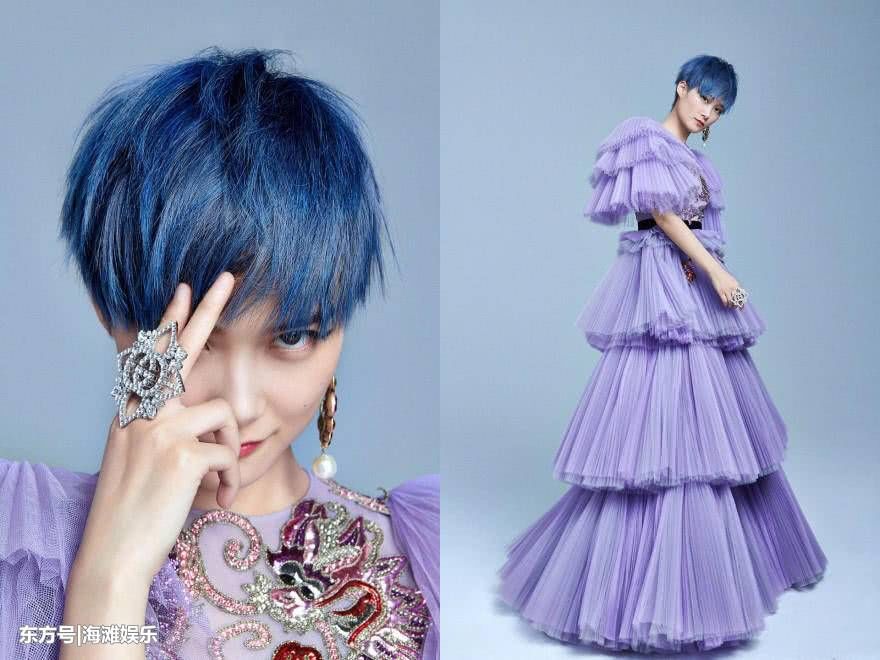 李宇春在穿上了淡紫色蛋糕裙之后，网友终于是get到了她的美!