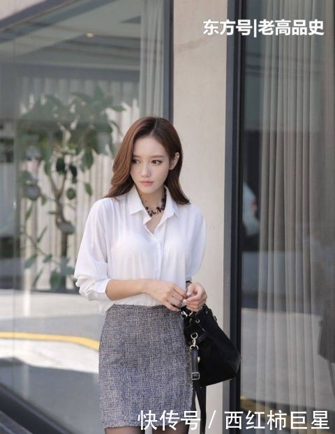 『小姐姐』时尚街拍,小姐姐穿白衬衫甜美清新,清纯唯美让人怦然心动