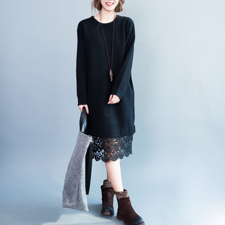 腰粗腿粗屁股大的女人，秋天就适合穿针织连衣裙，遮肉还优雅大方