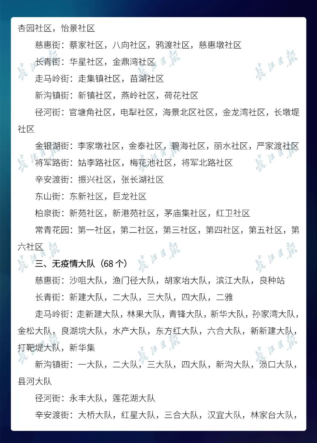  名单@武汉市公布最新无疫情小区名单，新增728个！