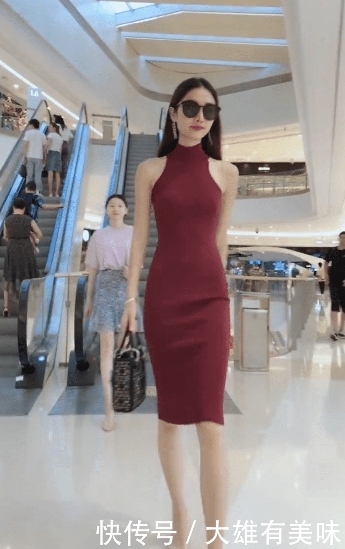 『 美女』展现性感酷雅气质，唯美大气，戴墨镜的美女搭红色连衣裙