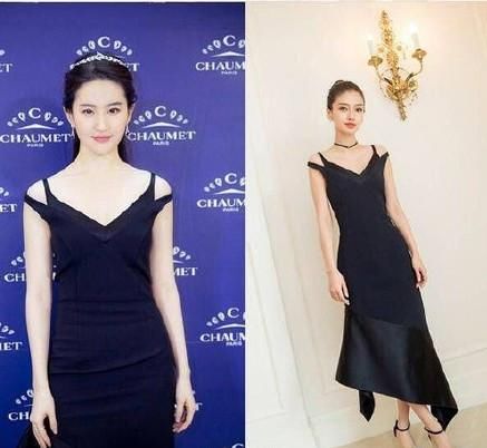 Angelababy与刘亦菲7次撞衫，天仙该减肥了，腰部赘肉简直了