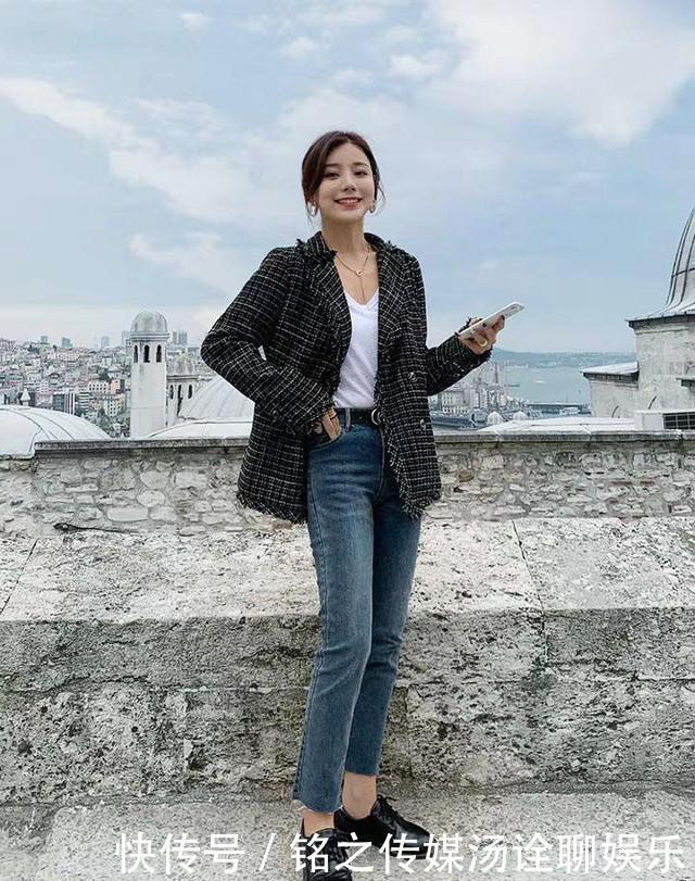  『春天』三木“小香风外套配牛仔裤”穿搭火了，春天学这样穿，优雅还时髦