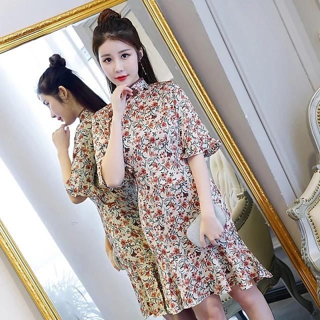 新款修身鱼尾小旗袍，玲珑别致，时尚可人儿！