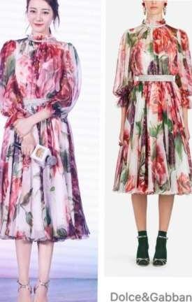 迪丽热巴撞衫戴安娜王妃侄女，明星与贵族的气质差距一目了然