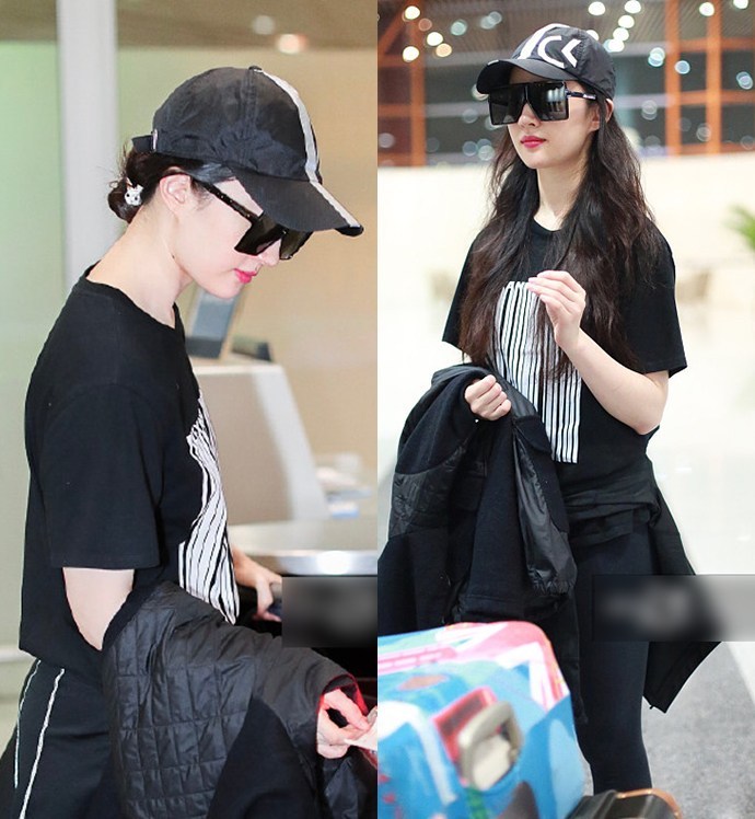 刘亦菲真的瘦了，下身穿健美裤就出门，未修图比精修图更显嫩