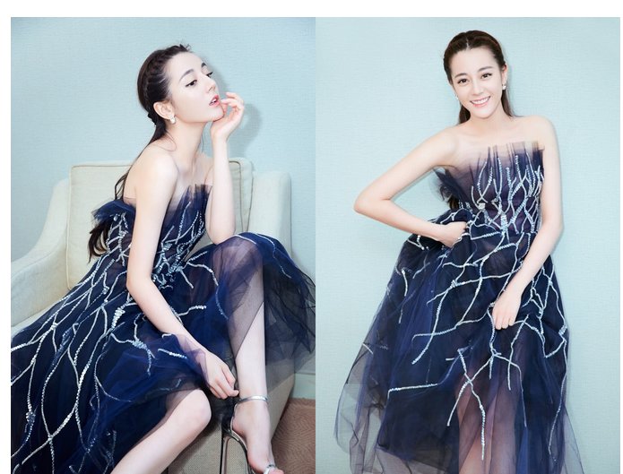 迪丽热巴嫌裙子太长，非要往上提几cm，网友:再提高一点就露了