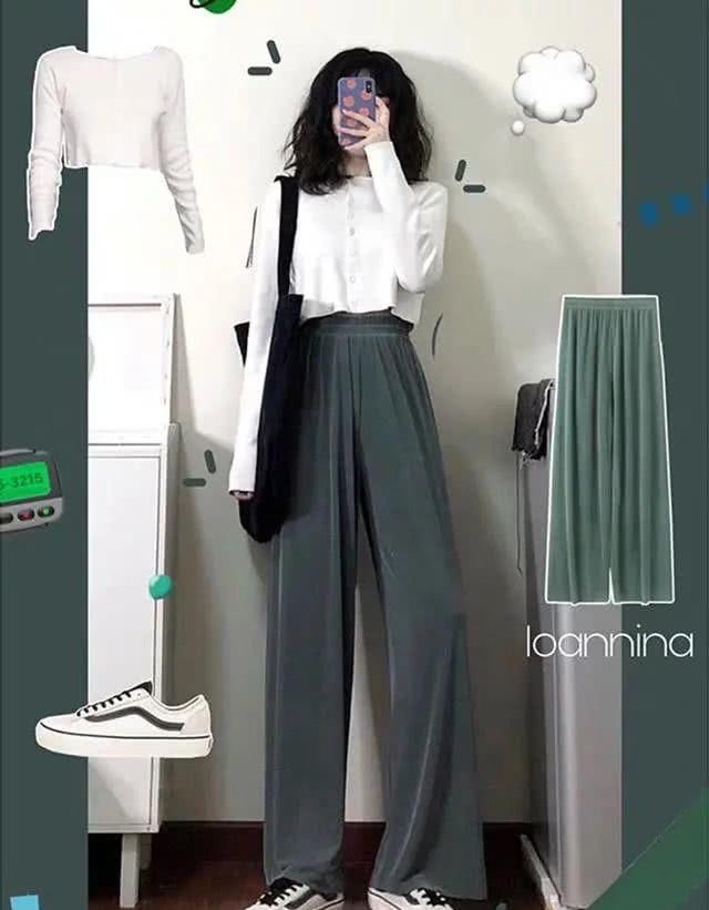  [子女生来说]今春流行的一种穿搭，叫“短上衣＋高腰裤”，巨显高，小个子也爱