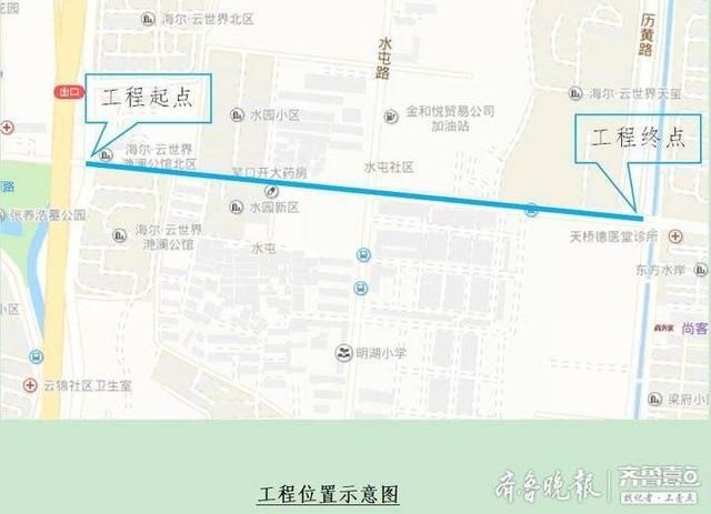  『北路』济南水屯北路5月11日封闭施工，红线宽度40米双向六车道