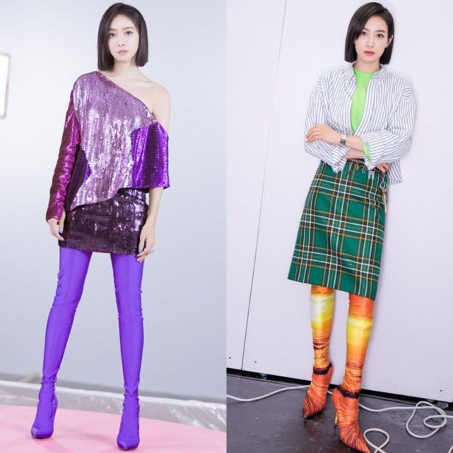 蔡依林把鞋子当裤子穿，没想到李宇春更会玩，高跟鞋套进丝袜里穿