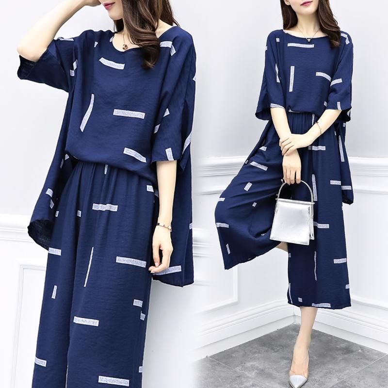 屁股大的女人别穿紧身裤，今年巨流行这样的棉麻套装，遮肉又清凉