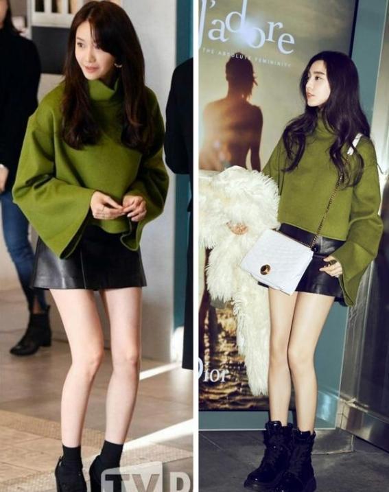 26岁林允儿撞衫35岁范冰冰，小9岁却输了个一塌糊涂！