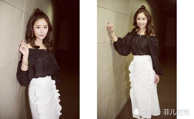 林心如出席活动，裙子下穿小黑裤居然不丑，网友：42岁就该这样穿