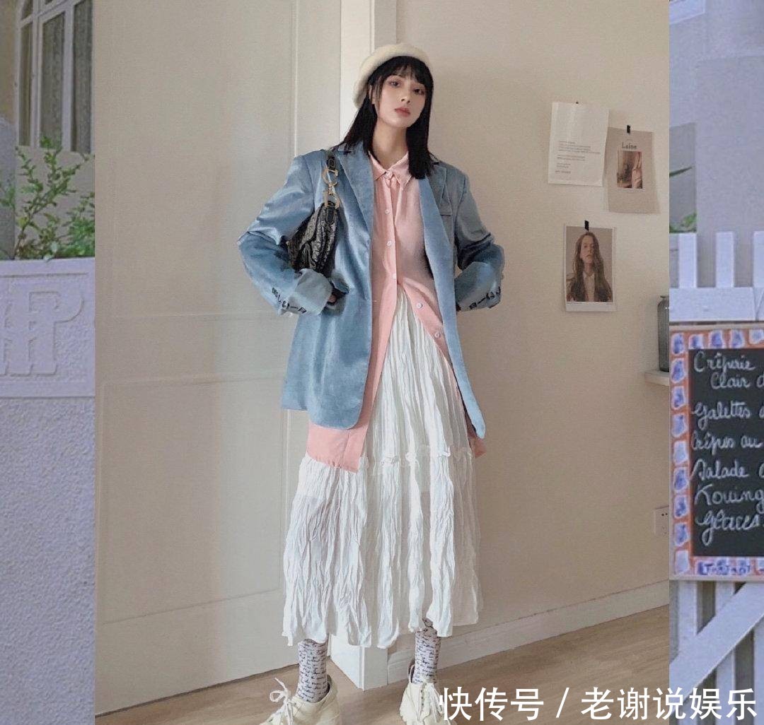 「前卫」女生不要总穿“打底裤”,试试这么搭,淑女又显高