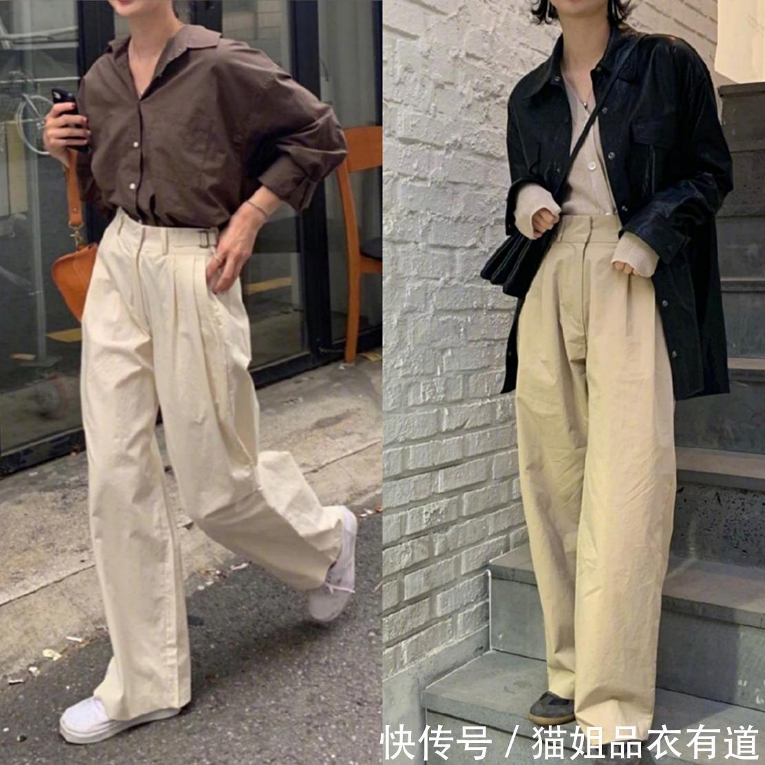  「女生」微胖女生都爱阔腿裤，遮肉显高还很休闲，搭配什么上衣都好看