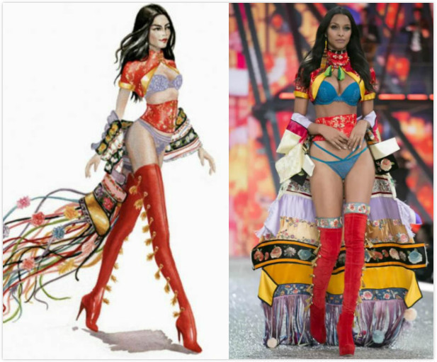 维密手稿VS实物，刺绣、流苏和羽毛，中国风的运用简直美呆了！