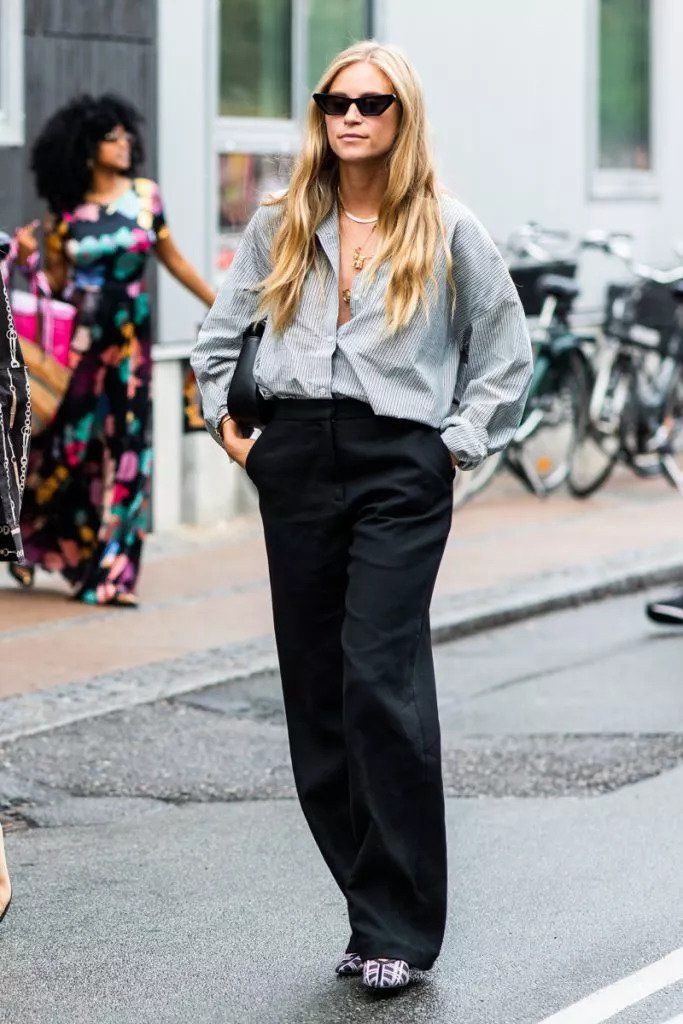 入秋后，阔腿裤的搭配也是时候升级一下了!