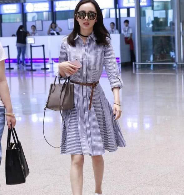  「实则」最近火了一种裙子：衬衫裙，看似普通，实则很高级，明星都在穿！