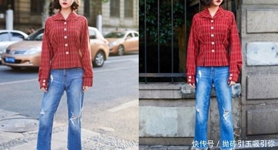  『红色』牛仔裤搭配什么上衣呢，看完穿出最美的自己