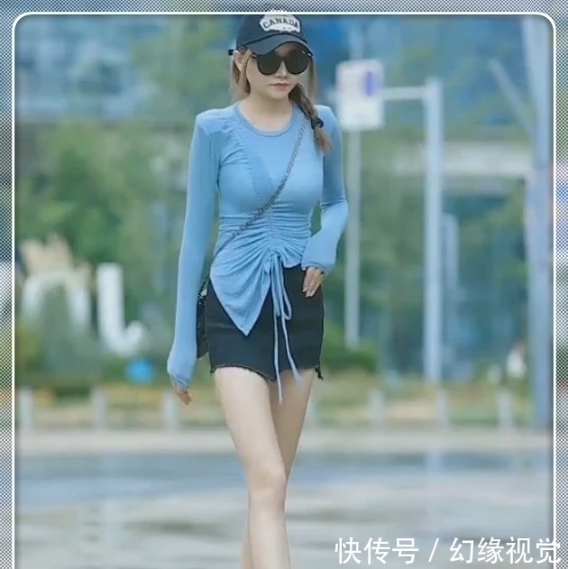  【行走】街拍：小姐姐腿长一米八，远远看去就是行走的“竹签”