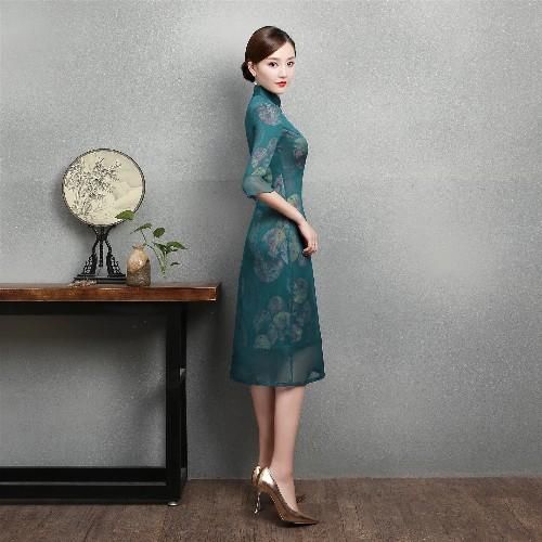 百看不厌，唯美中国风，雪纺显瘦修身旗袍！