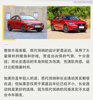 『对比』自主与合资间抉择,长安逸动对比现代悦纳是强是弱?