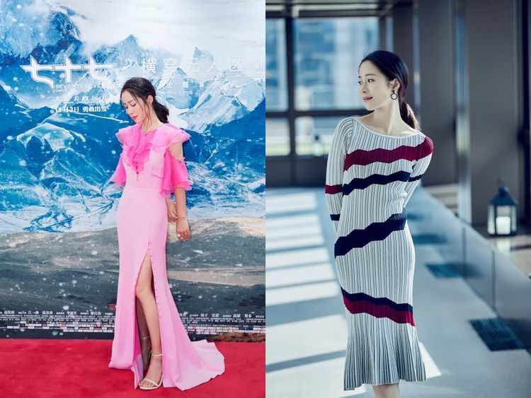 江一燕穿黑色连衣裙，大红唇无敌了，网友：简直就是女神！