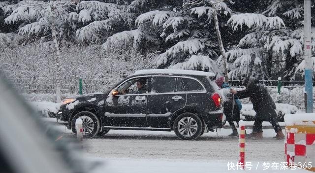  威海■山东威海突降暴雪，市民全副武装，顶着风雪出门慢行！