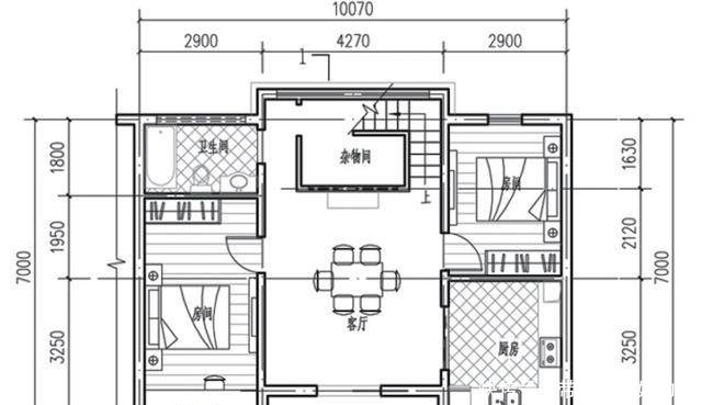 新农村自建房10米X7米 带天窗 两种平面图方案哪个好