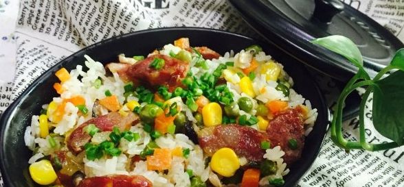 试一下■简单容易做的腊肠饭,好吃又方便,快来试一下吧