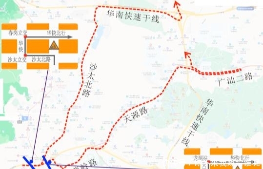  #维修#@广州车主：华快岑村立交D匝道20日0时起全封闭维修施工