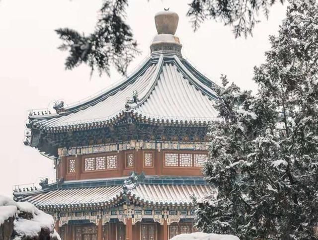 “瑞雪”降临北京城，两元在景山看故宫雪景！颐和园也不容错过