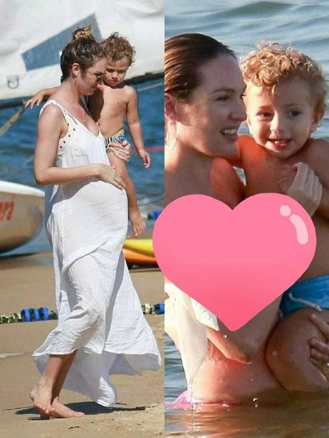 超模糖糖外出购物，V领开到腹部身材依旧完美，真是“超人辣妈”