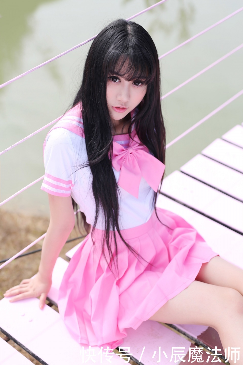  写真：青春美少女杨小青外拍写真，粉色连衣裙青！