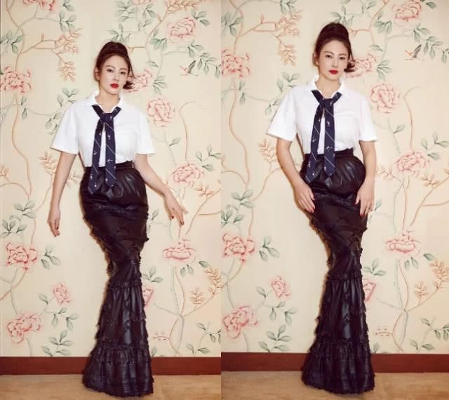 张雨绮黑色鱼尾裙，吉克隽逸的黑色鱼尾裙，网友：裙子都快撑破了