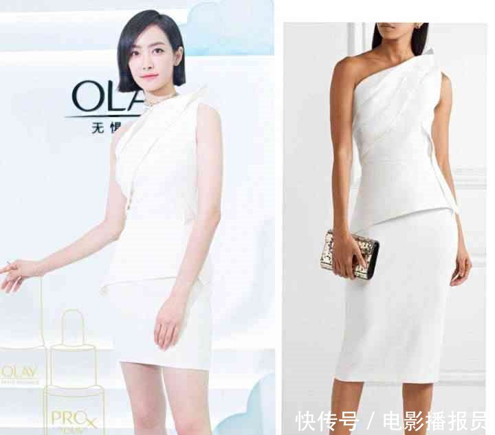 31岁宋茜和32岁杨幂同穿白色连衣裙，导购和总裁的气质差距